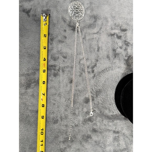 Kim Rogers 15" Necklace & Earring Set Intricate Filigree Silver Tone Jewelry - Picture 12 of 15